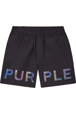 Purple Brand Badetøj, Herre, Sort, XL, Holografisk Logo Strandtøj Snørelukning Shorts