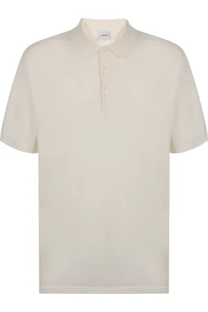 Aspesi Top, Herre, Hvid, L, Bomuld, Ribbet Bomuld Polo Skjorte