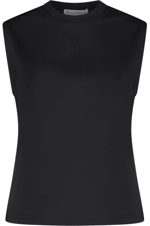 J.W.Anderson Top, Dame, Sort, S, Polyester, Logo Broderet Ærmeløs Top
