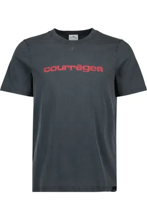 Courrèges Top, Herre, Grå, S, Trykt AC T-shirt med Tiger logo