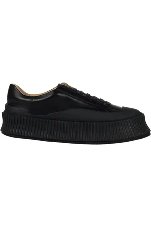 Jil Sander Sko, Dame, Sort, 36 EU, Læder, Low-Top Læder Sneakers