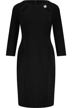 Joseph Ribkoff Kjole, Dame, Sort, 3XL, Uld, Elegant Kjole med Udskæringer