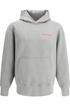 Kenzo Sweathshirts & Hoodies, Herre, Grå, S, Bomuld, Grå Hættetrøje med Kængurulomme foran