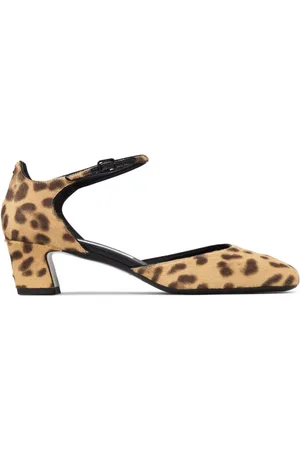 Jimmy Choo Sko, Dame, Brun, 36 EU, Læder, Sandaler med hæl og leopardprint med spænde