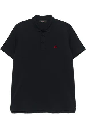 Peuterey Top, Herre, Blå, 2XL, Blå Polo Skjorte med Logo Broderi