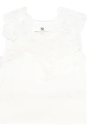ERMANNO SCERVINO Top, Dame, Hvid, S, Uld, Stilfuld Striktop til Kvinder