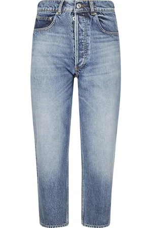J.W.Anderson Jeans, Dame, Blå, W27, Bomuld, Cropped Straight Leg Jeans med Lommer