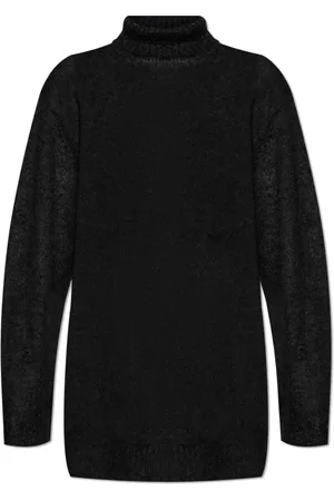 Y-3 Strik, Herre, Sort, L, Nylon, Løstsiddende rullekrave sweater