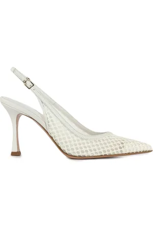 SERGIO LEVANTESI Sko, Dame, Hvid, 37 EU, Læder, Perforeret Dana Slingback Hæle