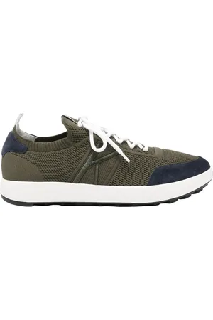 Kiton Sko, Herre, Grøn, 41 EU, Læder, Grønne lædersneakers med stof lining