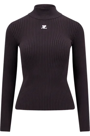 Courrèges Strik, Dame, Brun, M, Polyester, Brun Strik Aw23, Moderne Turtleneck