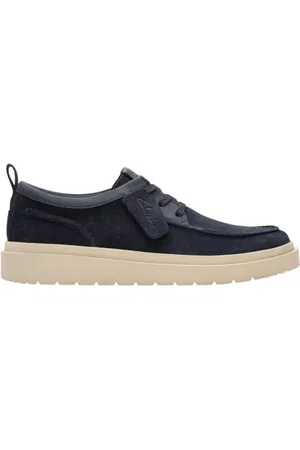 Clarks Sko, Herre, Blå, 41 EU, Uld, Blå Afslappede Ruskindssko
