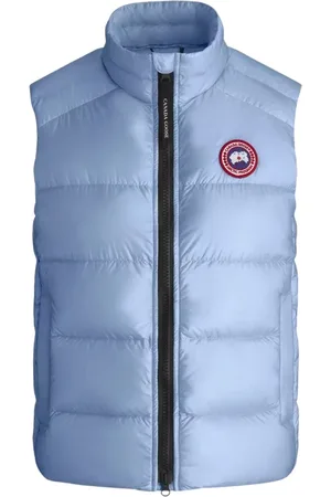 Canada Goose Jakke, Dame, Blå, S, Uld, Blå Puffer Vest med Dekorativt Quiltning