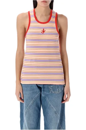 J.W.Anderson Top, Dame, Flerfarvet, S, Bomuld, Stribet Tank Top Pink Multi