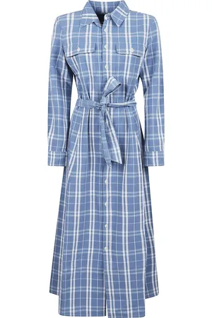 Ralph Lauren Kjole, Dame, Blå, 2XS, Bomuld, Blå Fløde Kjole Elegant Stil
