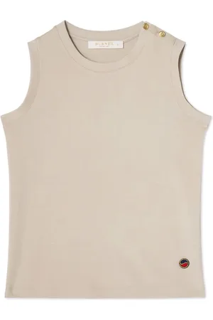 BUSNEL Top, Dame, , M, Uld, Tank Top med Guld Knapper