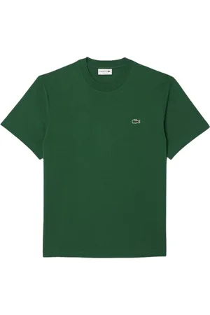 Lacoste Top, Herre, Grøn, XL, Bomuld, Klassisk bomuldsstrik T-shirt