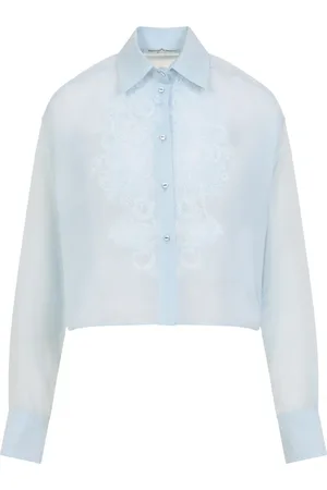ERMANNO SCERVINO Bluser & Skjorter, Dame, Blå, XS, Bomuld, Blå Skjorte til Kvinder Elegant Stil