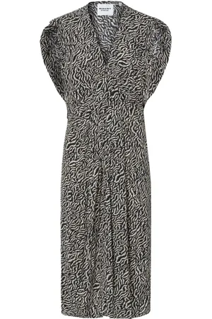 Isabel Marant Kjole, Dame, Sort, M, Uld, Printet Grå Kjole