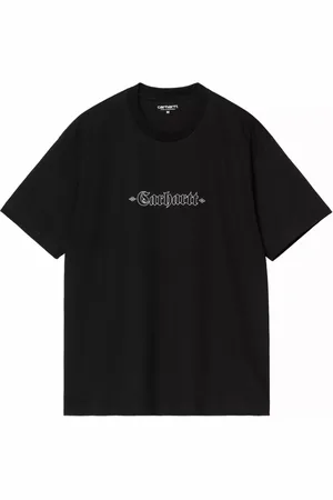 Carhartt Top, Herre, Sort, S, Bomuld, Graphic Print Sort T-shirt Løs Pasform