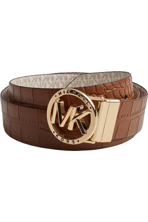 Michael Kors Tilbehør, Dame, Brun, L, Læder, Reversibel Krokodille Tekstur Læderbælte