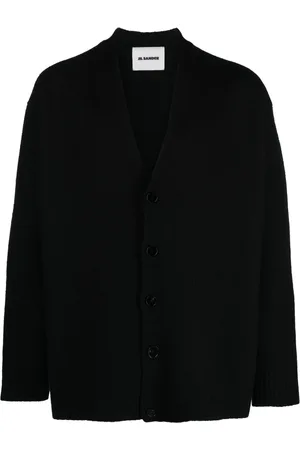 Jil Sander Strik, Herre, Sort, L, Uld, Stilfuld Cardigan