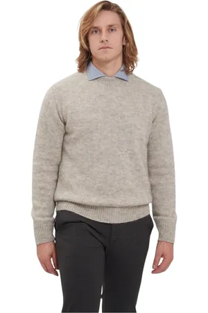 Jacob Cohen Strik, Herre, , L, Stribet Mohair Crewneck Sweater