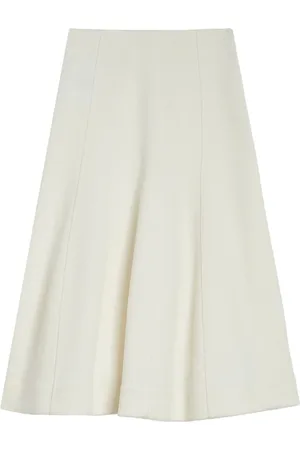 Jil Sander Nederdel, Dame, Hvid, S, Panel Flared Midi Nederdel