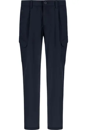 HERNO Bukser, Herre, Blå, XL, Polyester, Blå Cargo Bukser med Stræk Garn
