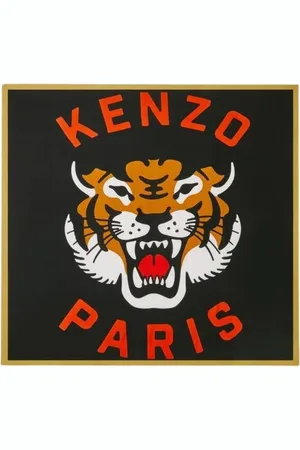 Kenzo Tilbehør, Dame, Sort, ONE SIZE, Uld, Stilfuldt Lommetørklæde
