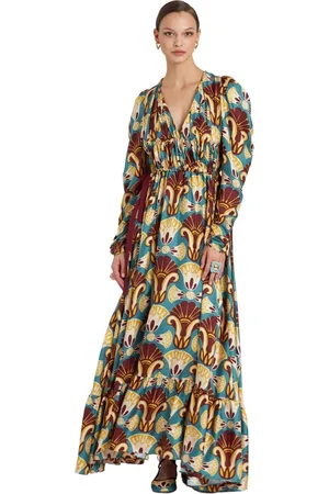 La DoubleJ Kjole, Dame, Flerfarvet, S, Biennale Silk Twill Aftenkjole