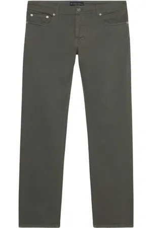 Brooks Brothers Bukser, Herre, Grøn, W32, Bomuld, Khaki-Grøn Stretch Bomulds Five-Pocket Bukser