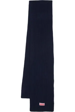 Kenzo Tilbehør, Herre, Blå, ONE SIZE, Uld, Tag Uldtørklæde