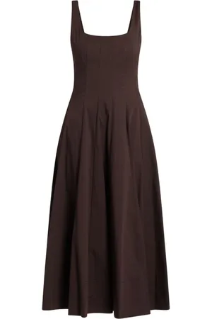 Staud Kjole, Dame, Brun, XS, Brun Kjole med Weels Design
