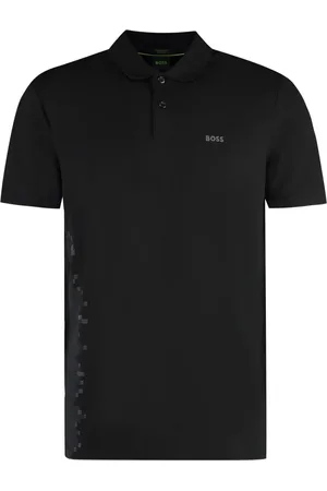 HUGO BOSS Top, Herre, Sort, XS, Bomuld, Kortærmet bomuldspiqué poloshirt