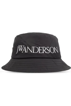J.W.Anderson Tilbehør, unisex, Sort, S/M, Uld, Logo Bucket Hat
