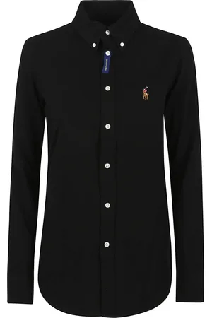 Ralph Lauren Bluser & Skjorter, Dame, Sort, M, Uld, Sort Skjorte til Kvinder Stilfuld Casual