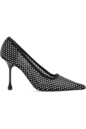 Jimmy Choo Sko, Dame, Sort, 37 EU, Læder, Krystal Mesh Pumps