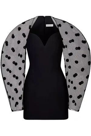 Nina Ricci Kjole, Dame, Sort, S, Tyl, Sort Mini Kjole med Tylærmer