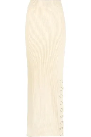Jil Sander Nederdel, Dame, , 2XS, Uld, Elegant Uld Linned Maxi Nederdel