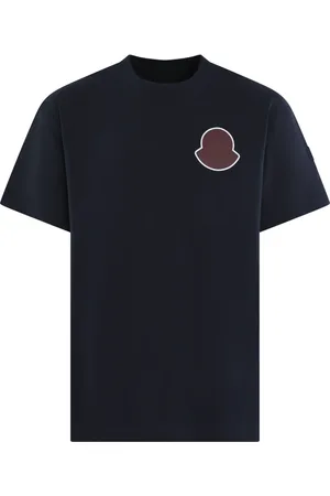 Moncler Top, Herre, Blå, XL, Herre Kortærmet T-Shirt