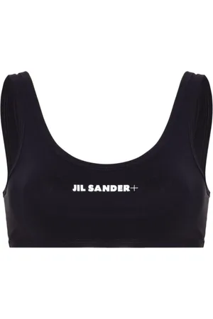 Jil Sander Top, Dame, Blå, S, Uld, Logo Elastisk Top