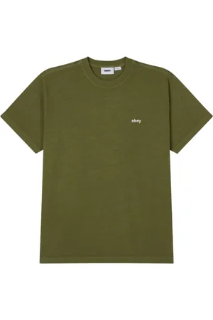 Obey Top, Herre, Grøn, XL, Bomuld, Grøn Oliven Pigment Tee Kortærmet