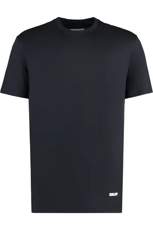 Jil Sander Top, Herre, Blå, M, Bomuld, Ribbed Crew-neck Tee