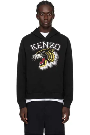 Kenzo Sweathshirts & Hoodies, Herre, Sort, XL, Bomuld, Tiger Logo Hoodie