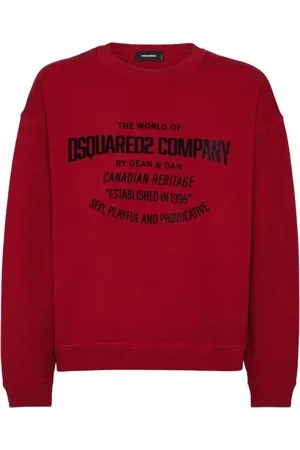 Dsquared2 Sweathshirts & Hoodies, Herre, Rød, XL, Uld, Stilfulde Sweaters Kollektion