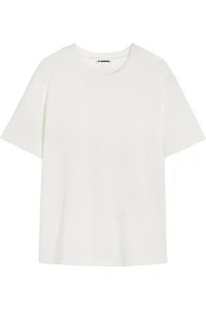 Jil Sander Top, Herre, Hvid, L, Bomuld, Bomulds T-shirt med Logo