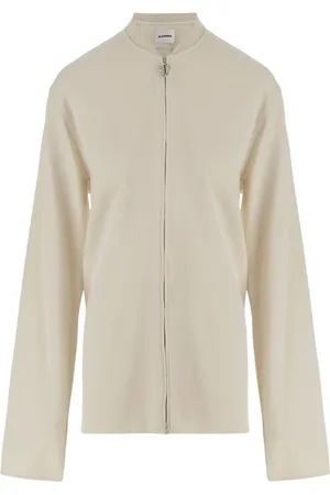 Jil Sander Jakke, Dame, Hvid, S, Viskoseblanding Jakke med Lynlås