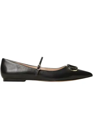 Twin-Set Sko, Dame, Sort, 37 EU, Læder, Sort Ballerina Flade Sko