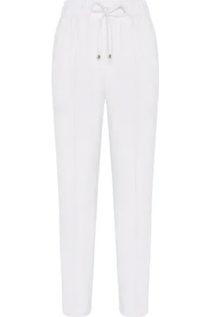 Kiton Bukser, Dame, Hvid, XS, Cashmere, Cashmere Bukser med Snøre